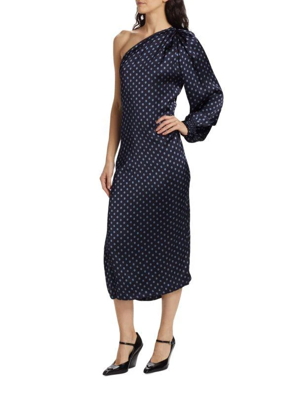 Rachel Comey Keeley Polka Dot One Shoulder Midi Dress 3