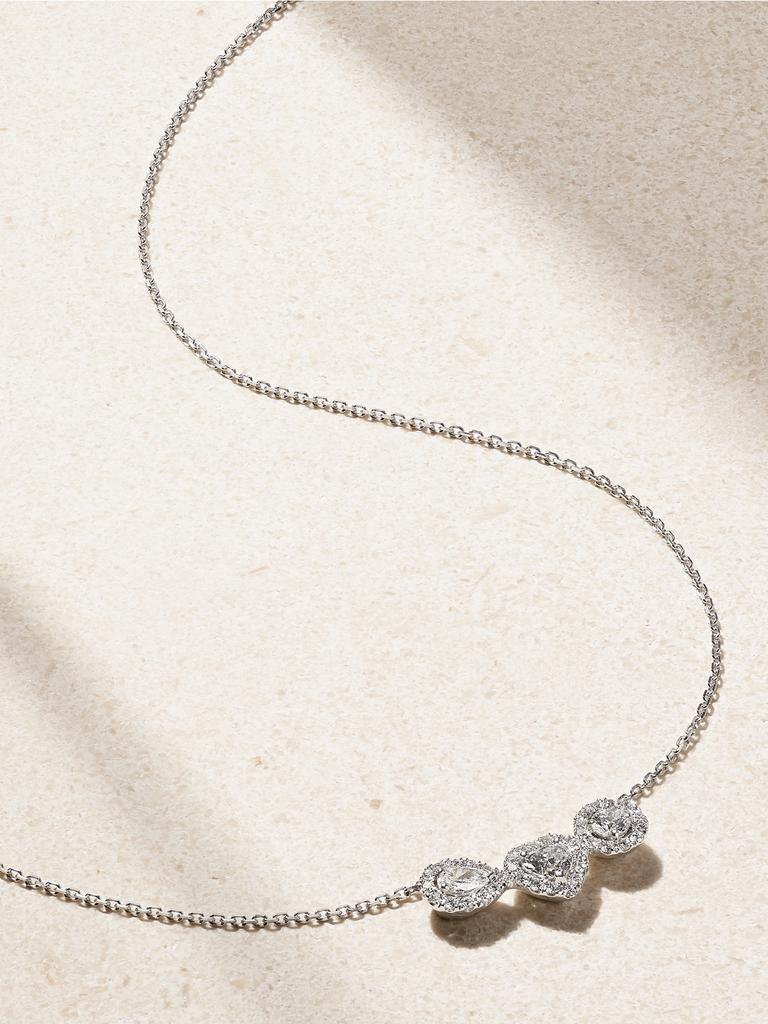 De Beers Aura 18k 白金钻石项链