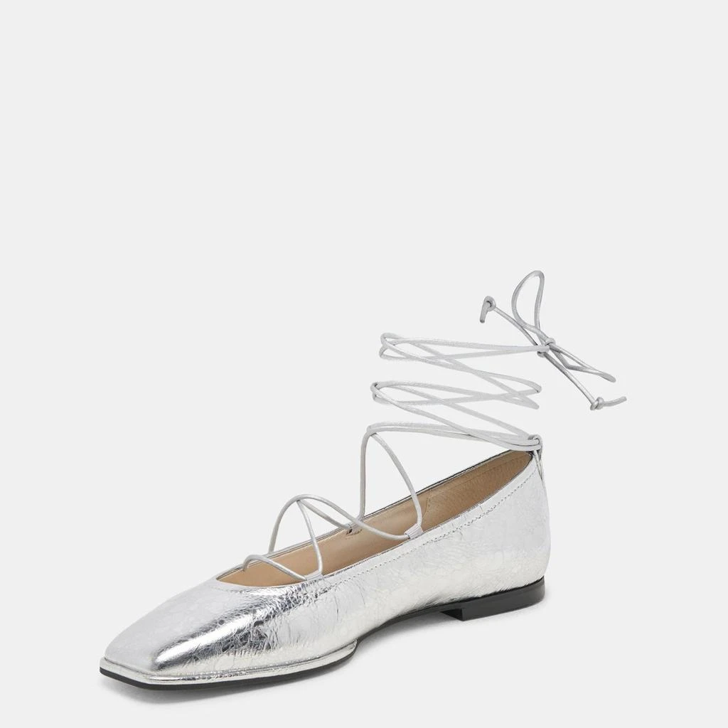 Dolce Vita Ryder Ballet Flats Silver Distressed Leather 6