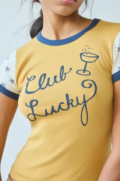 BDG BDG Club Lucky Graphic Ringer Baby Tee