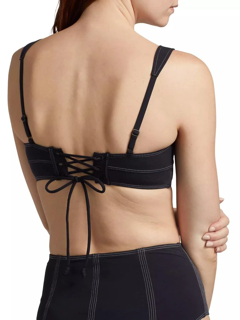 Ulla Johnson Ravello Lace-Up Bustier Bikini Top 5