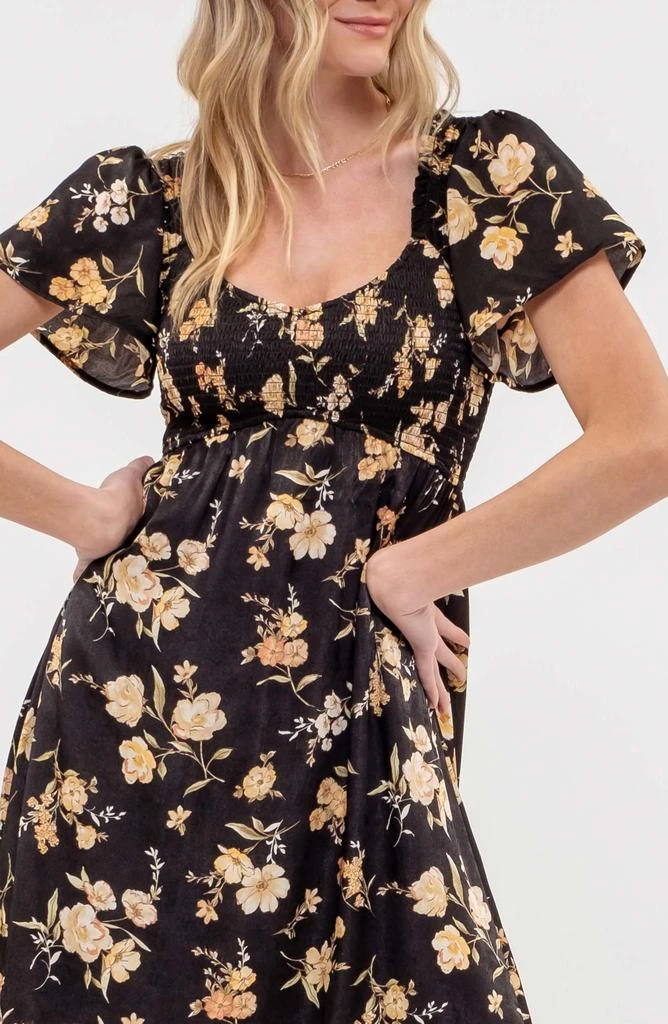 Blu Pepper Floral Smocked Midi Dress 3
