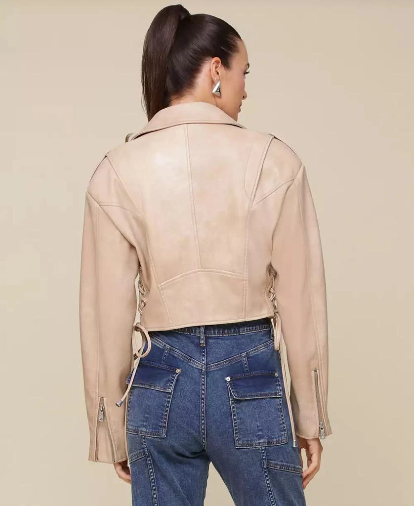 Avec Les Filles Women's Wide-Shoulder Cropped Biker Jacket 2