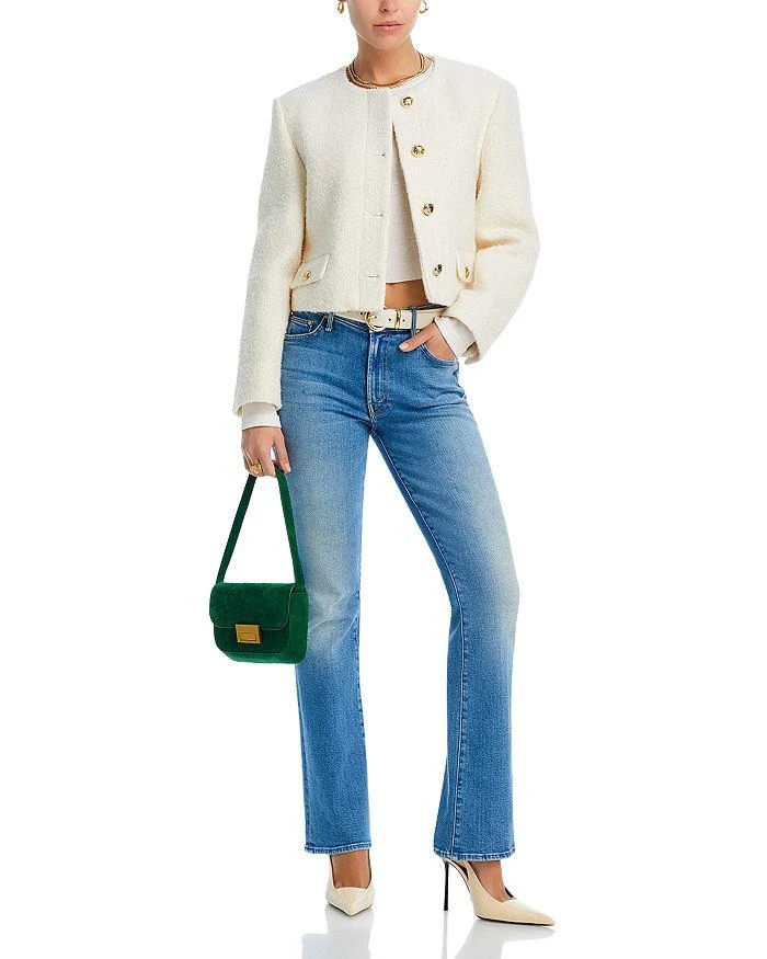 MOTHER MOTHER The Lil' Outsider Petites Mid Rise Sneak Jeans in Flag Me Down 2