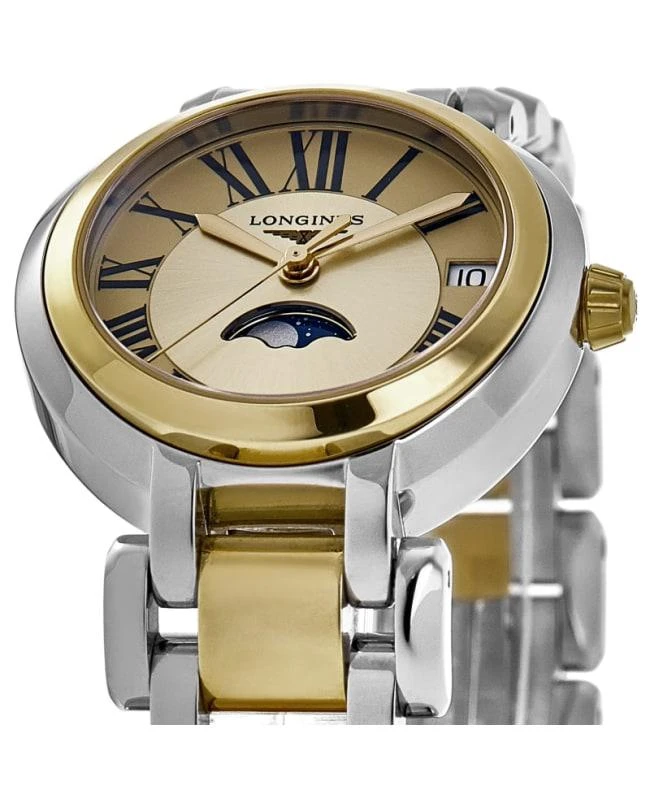 Longines Longines Primaluna Quartz 30mm Gilt Dial Steel and Yellow Gold Women's Watch L8.115.5.31.7 2