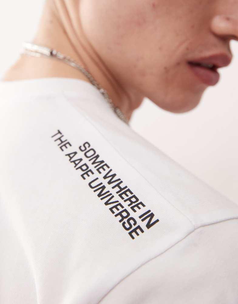 AAPE Aape by A Bathing Ape spades logo t-shirt in white
