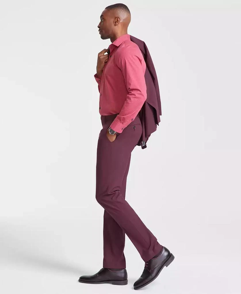 Bar III Men's Skinny-Fit Burgundy Wool Blend Suit Pants, Created for Macy's 2