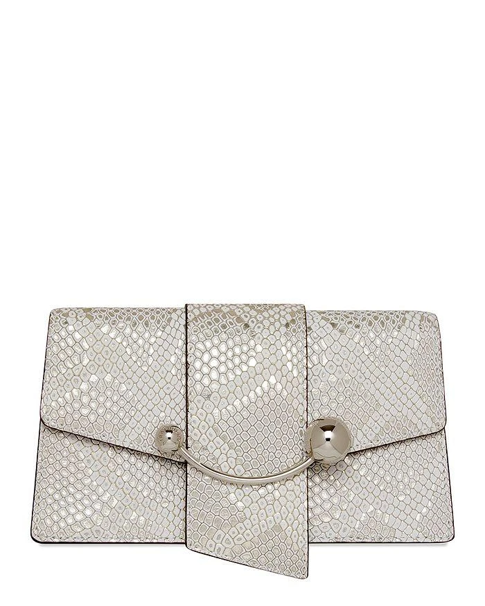 Strathberry Crescent on a Chain Snake Embossed Leather Crossbody 1