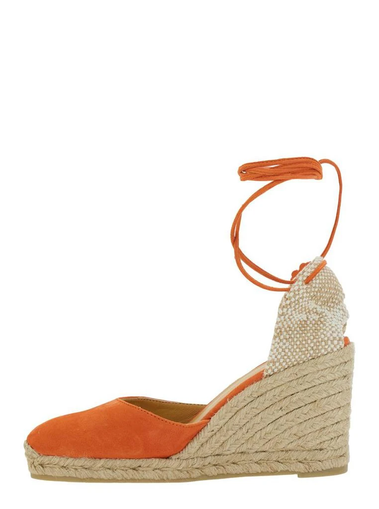 CASTAÑER 'Carina' Orange And Beige Espadrilles With Wedge And Closed Toe In Canvas And Suede Women 3