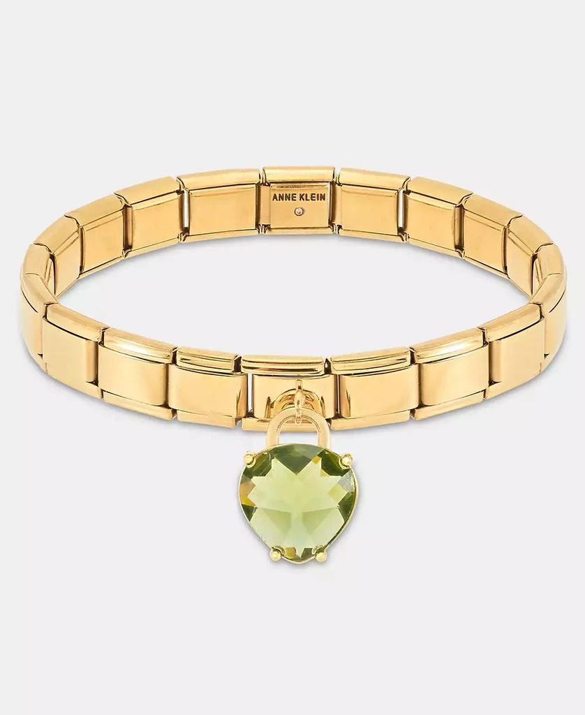Anne Klein Crystal Pear-Shape Charm Stretch Bracelet