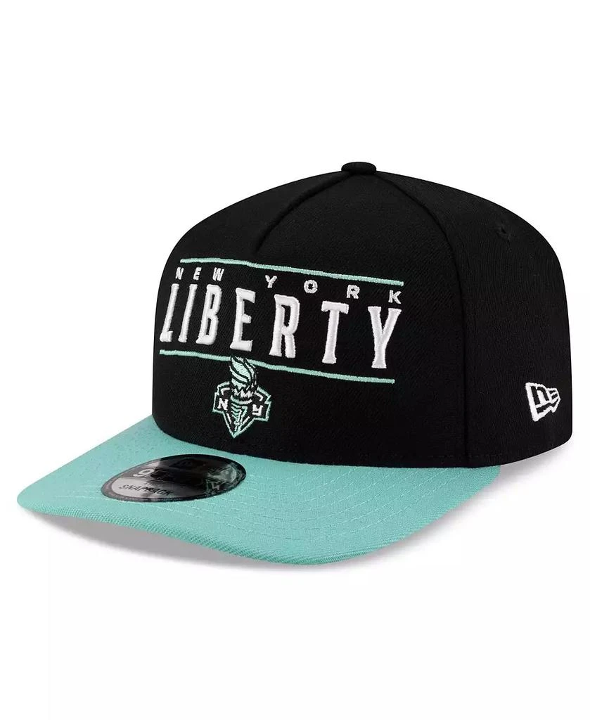 New Era Men's and Women's Black/Green New York Liberty 2025 WNBA Draft A-Frame 9FIFTY Snapback Hat 1