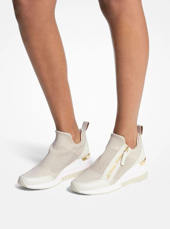 Michael Kors Willis Metallic Stretch Knit Trainer 5