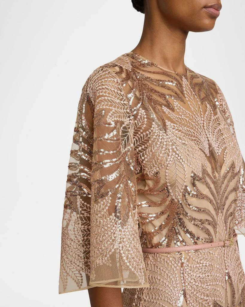 Elie Saab Sequin Embroidered Tulle Midi Dress 5