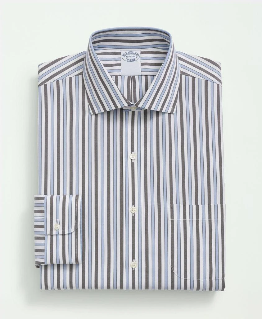 Brooks Brothers Stretch Supima® Cotton Non-Iron Pinpoint English Collar, Striped Dress Shirt 3