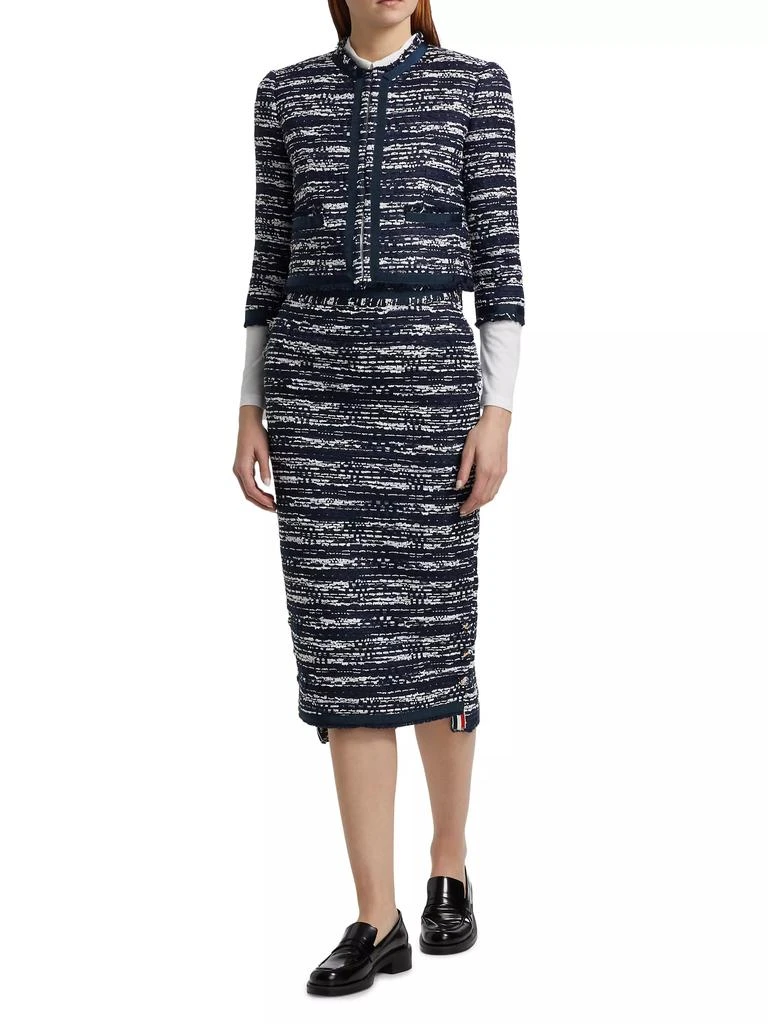 Thom Browne Melangè Tweed Pencil Skirt 2