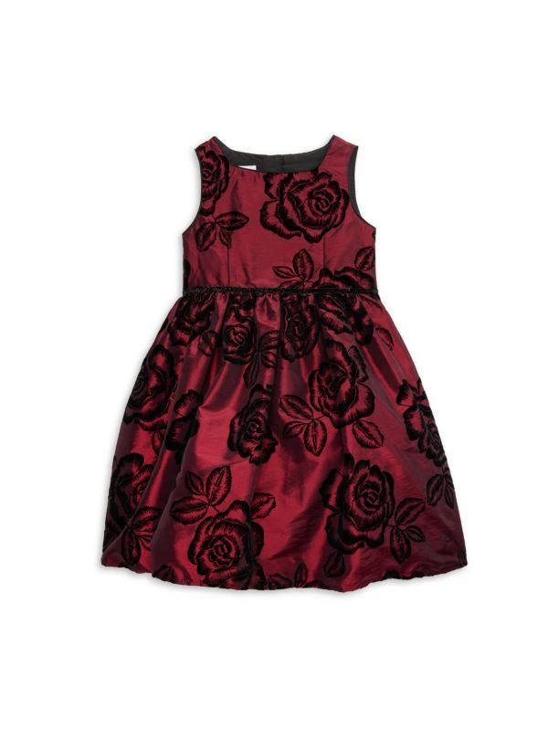 Pippa & Julie Little Girl's Flocked Floral Dress 1