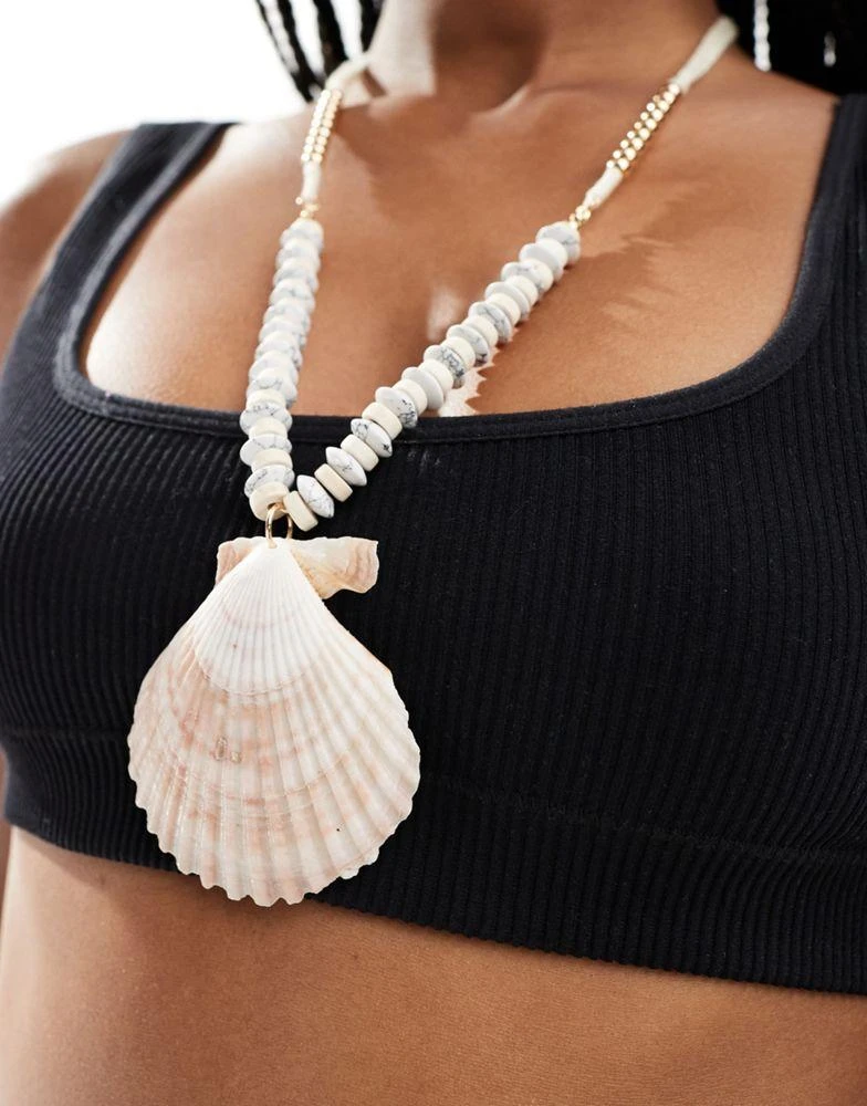 8 Other Reasons 8 Other Reasons statement shell necklace in pink 4