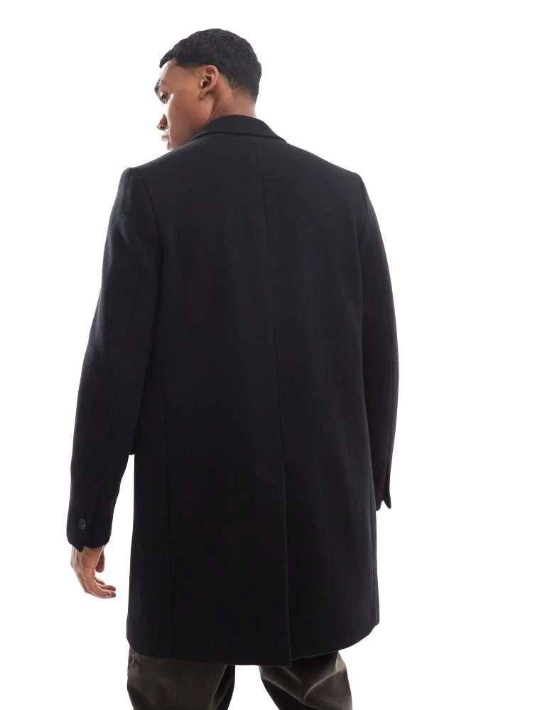 River Island River Island slim overcoat in black 3