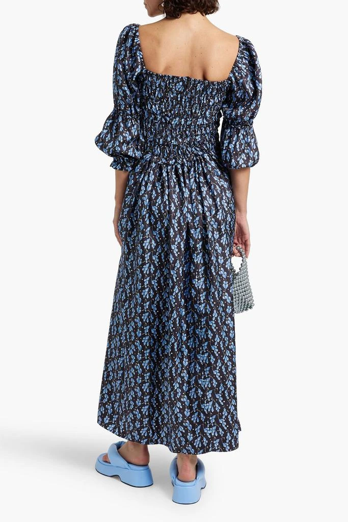 shrimps Harper shirred floral-print silk-twill maxi dress 3