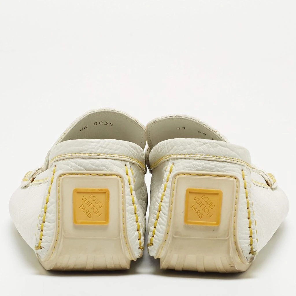 Louis Vuitton Louis Vuitton White Leather Lombok Slip On Loafers Size 45 5