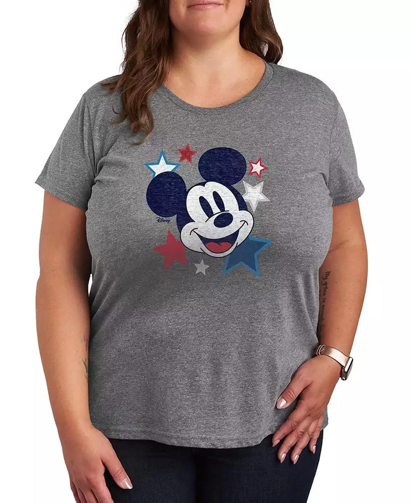 Hybrid Apparel Plus Size Disney Mickey Stars USA Graphic Crewneck T-Shirt