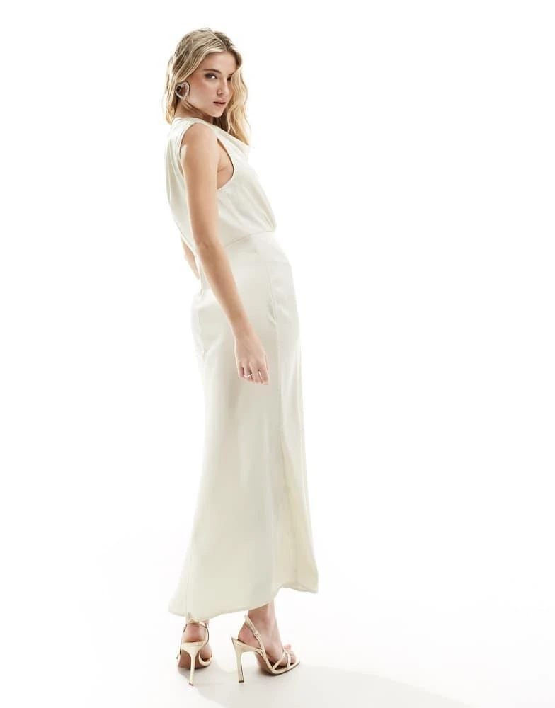 vila satin cowl neck maxi dress Vila