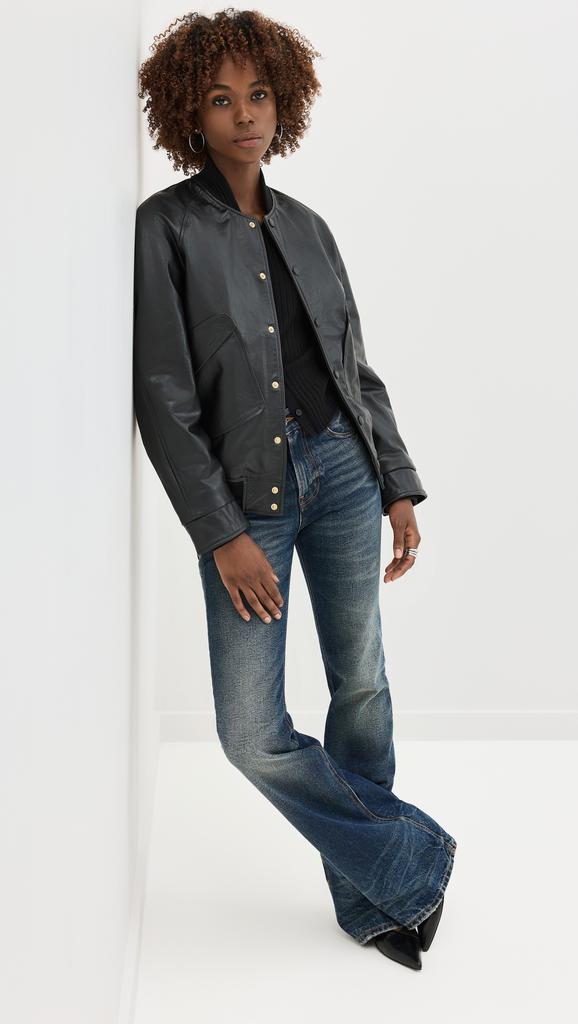Victoria Beckham Leather Varsity Jacket - Jackets - Compare