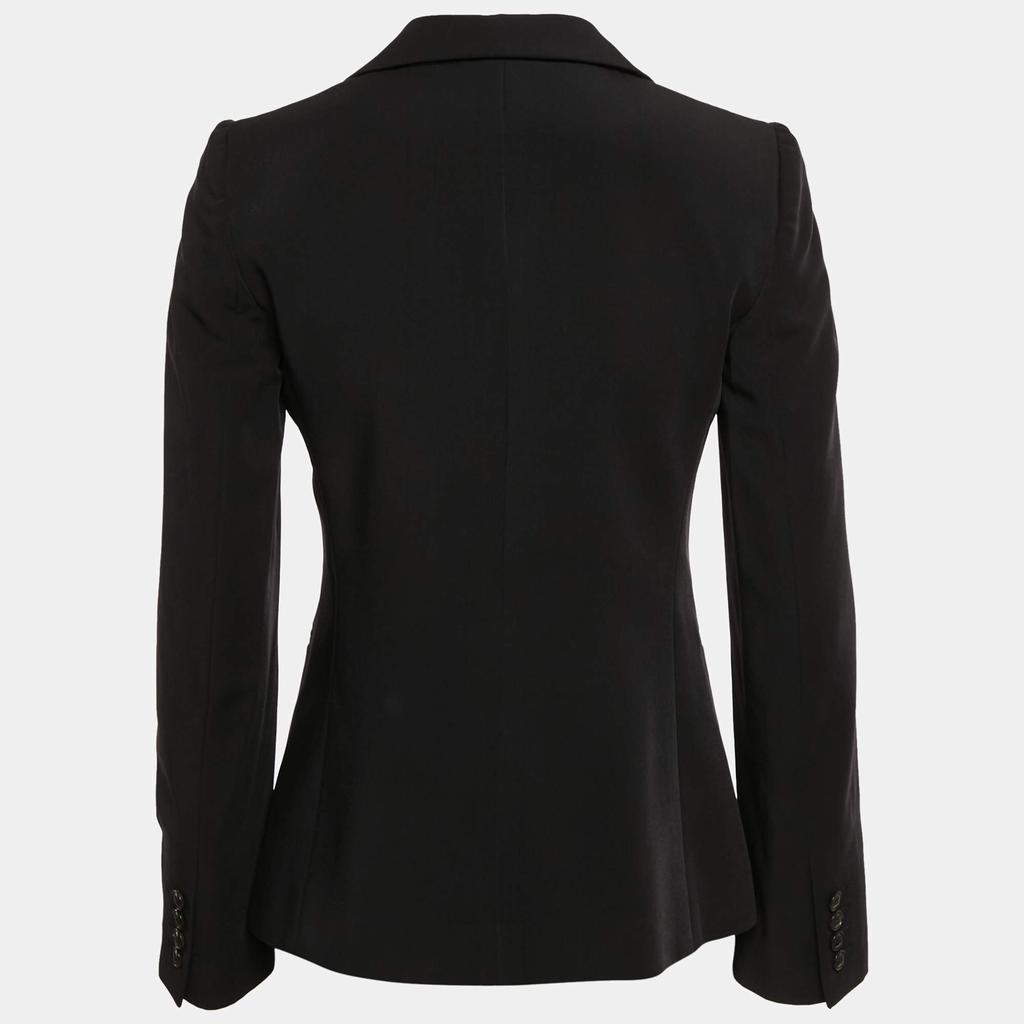 Giorgio Armani Giorgio Armani Black Gabardine Single Breasted Blazer S