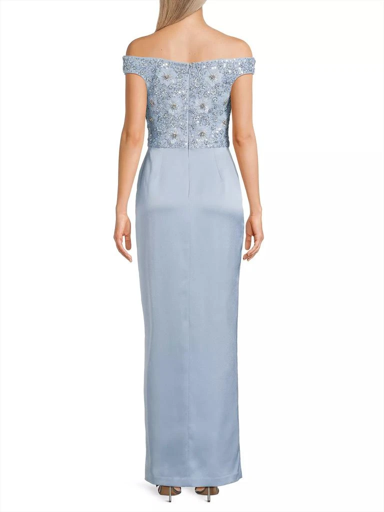 Aidan Mattox Beaded Off-the-Shoulder Column Gown 5