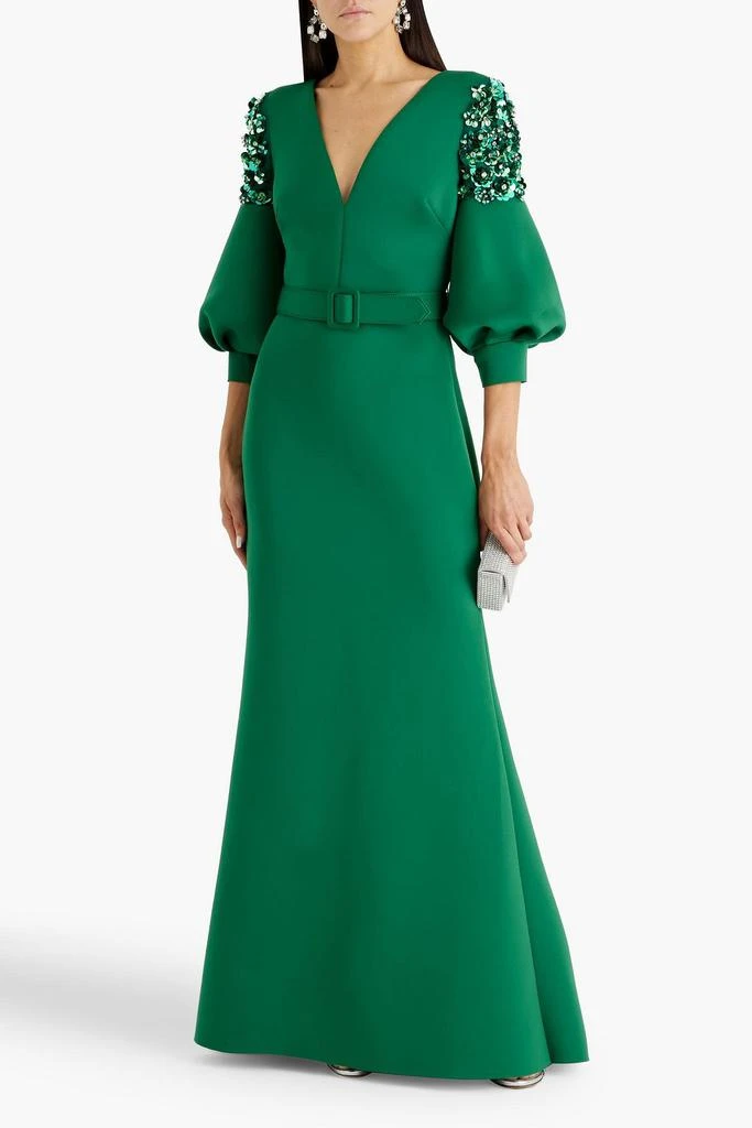 Badgley Mischka Embellished scuba gown 2