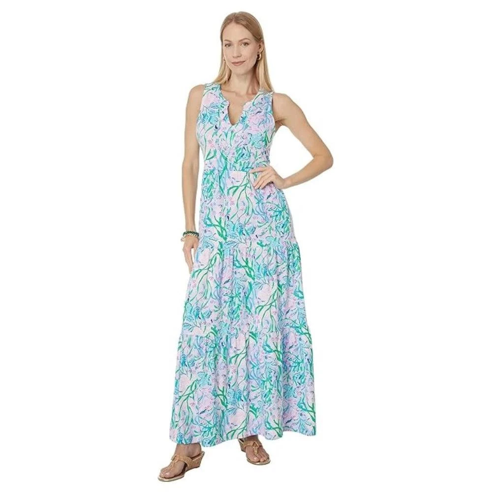 lilly pulitzer sydnee maxi dress Lilly Pulitzer Sydnee Maxi Dress In Fauna Green Lime Feeling Good