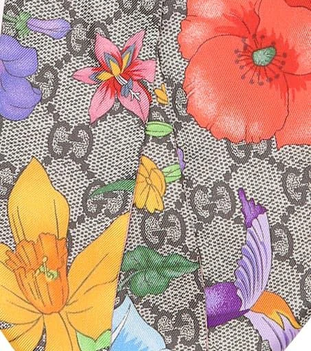 Gucci GG Flora silk neck tie 5