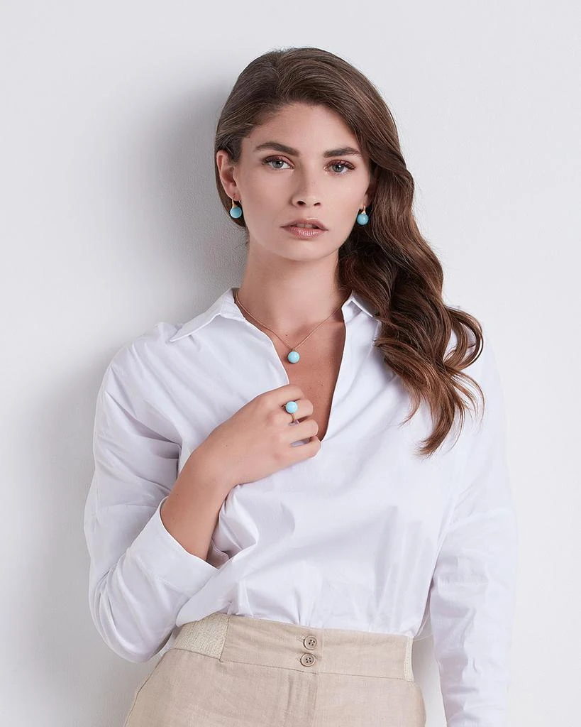 Marco Bicego 18K Yellow Gold Africa Boule Boule Turquoise Drop Earrings 6