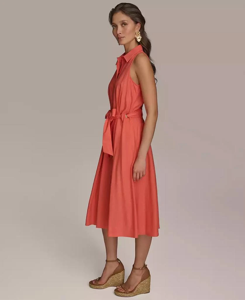 Donna Karan Women's Belted Linen Shirt Dress 8