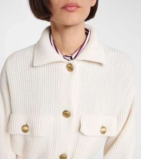 Brunello Cucinelli Belted wool, cashmere, and silk cardigan 4