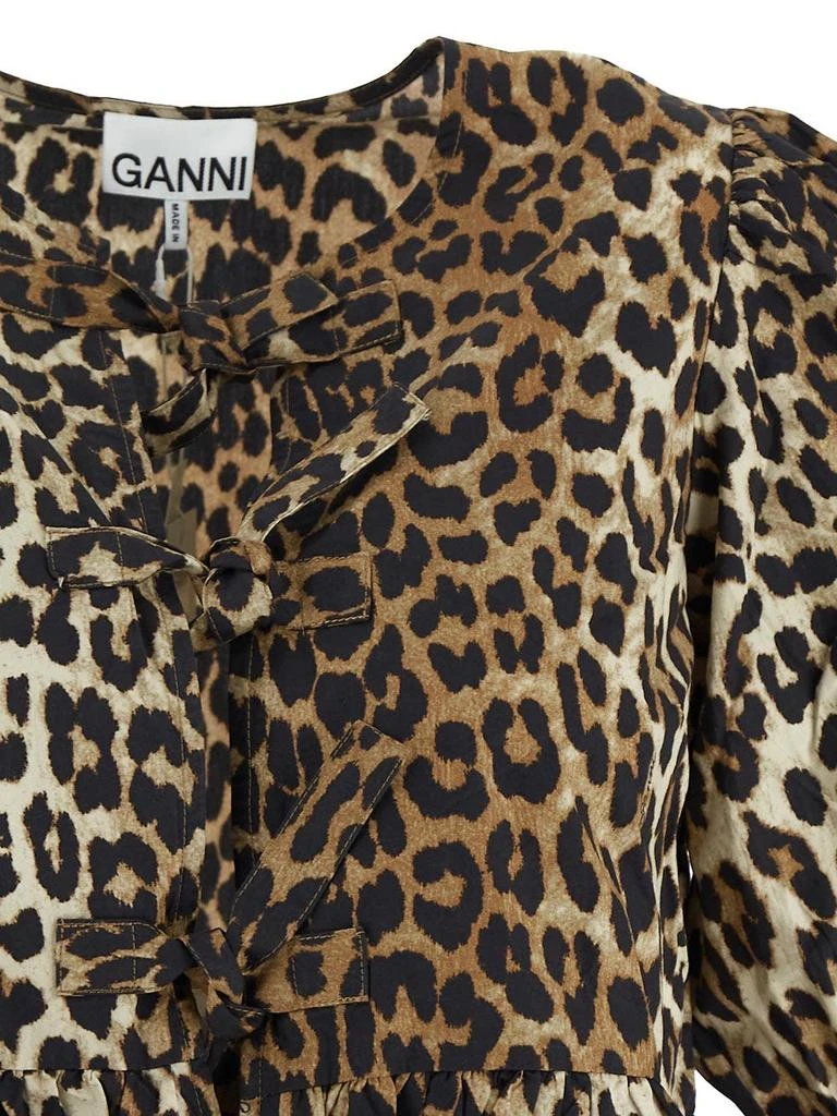 Ganni Leopard-Print Georgette Wrap Dress 3