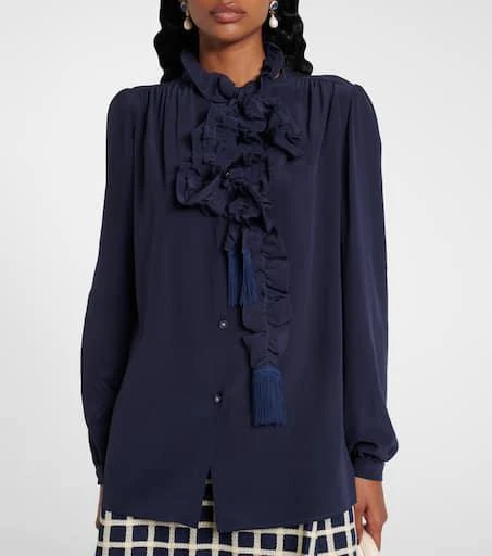 Valentino Ruffled silk crêpe de chine blouse 6