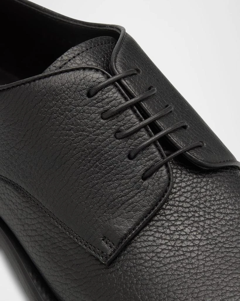 Giorgio Armani Men's Grained Leather Derby Shoes 5