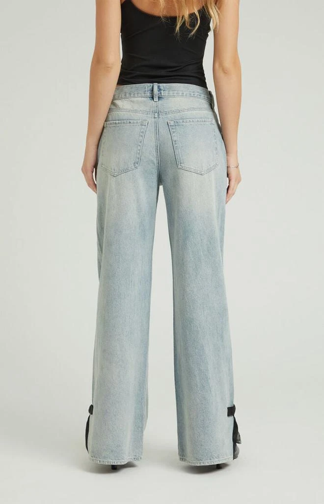 PacSun Lena Low Rise Super Baggy Jeans Bow Light Indigo 4