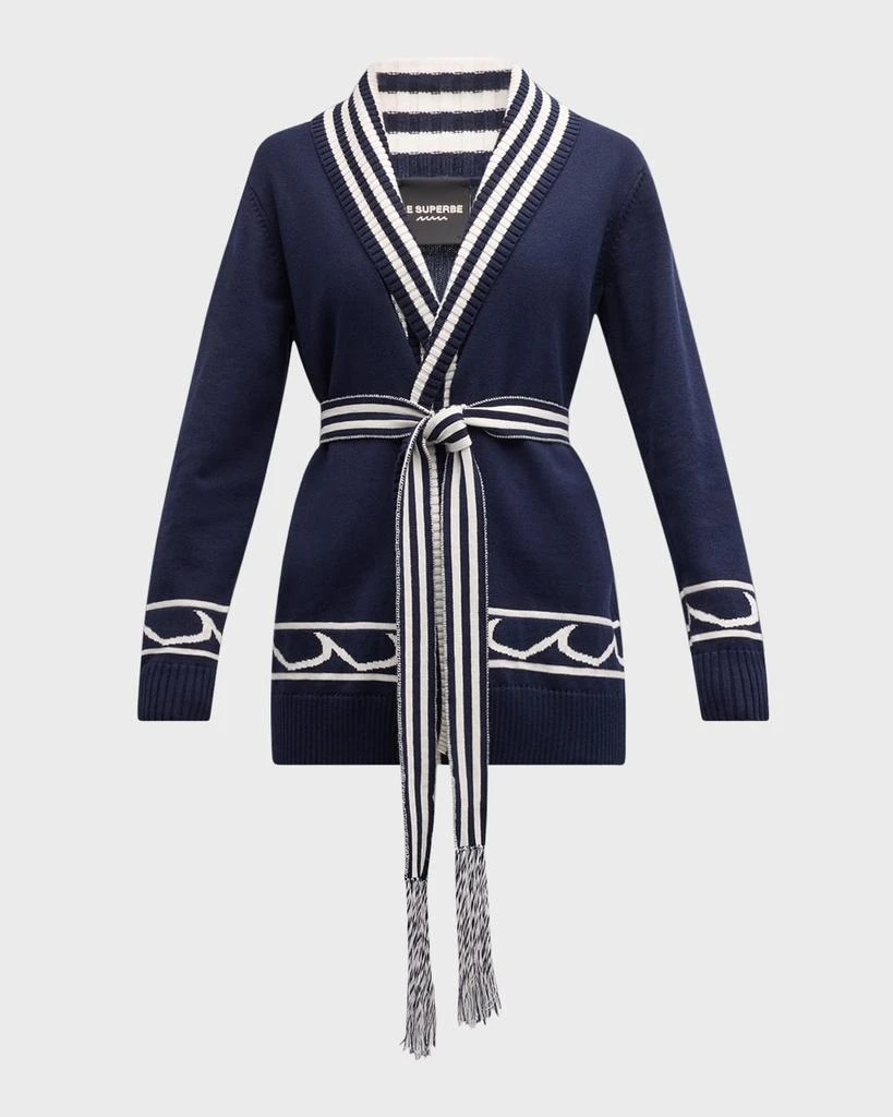 Le Superbe White Cap Cashmere-Blend Boyfriend Cardigan 1