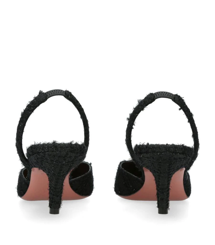 Amina Muaddi Tweed Camelia Slingback Pumps 60 2