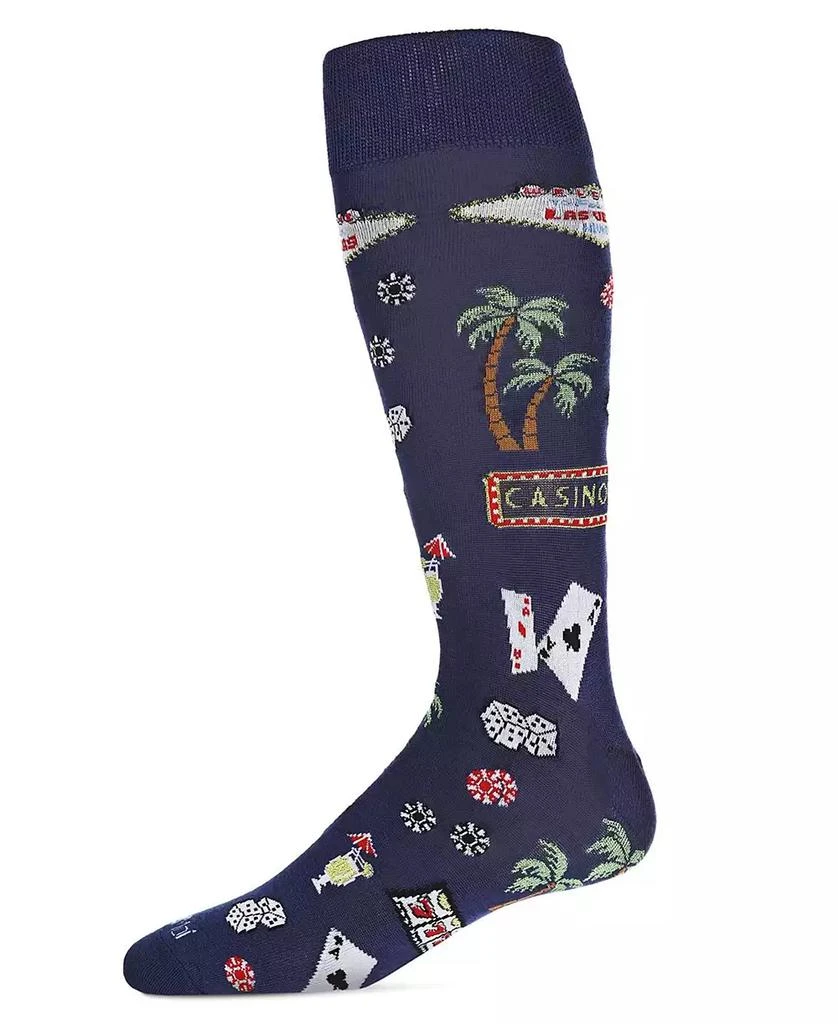 Memoi Men's Viva Las Vegas Rayon from Bamboo Novelty Crew Socks 1