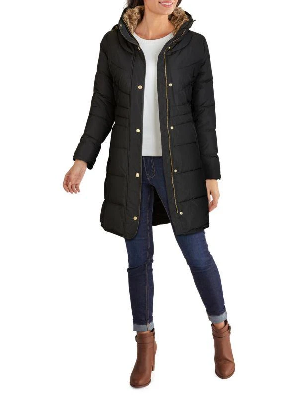 Cole Haan Faux Fur Trim Down Puffer Jacket 1