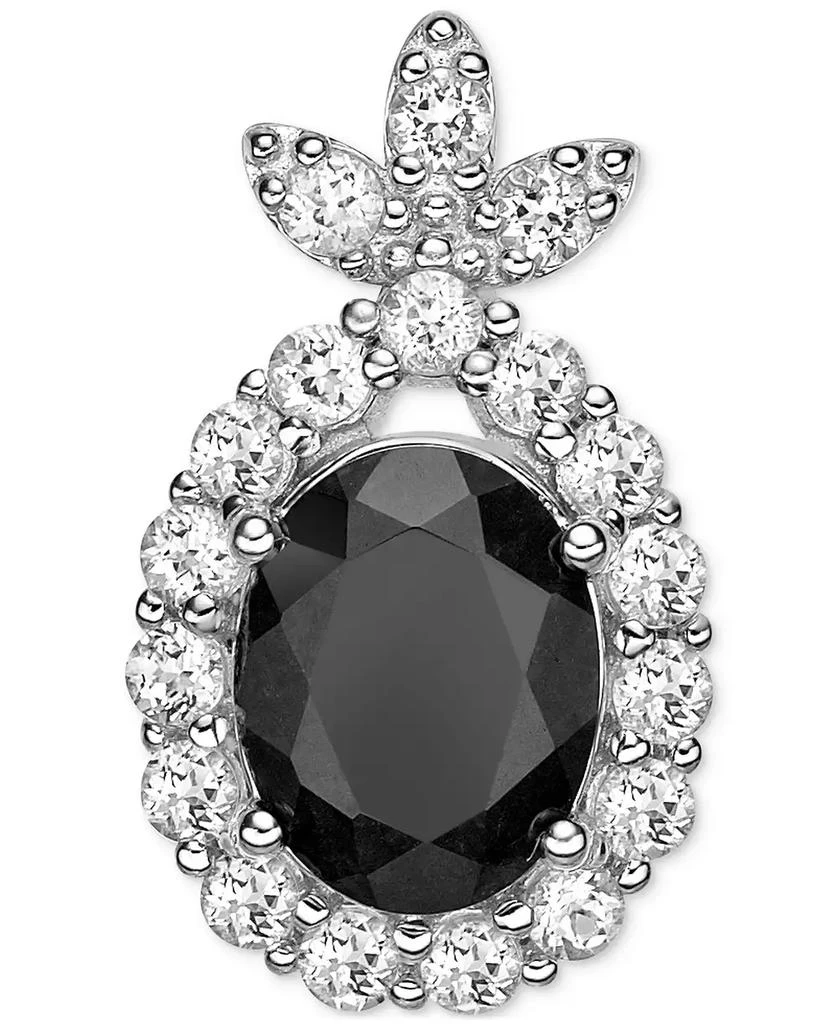Macy's Truffle Sapphire (2-1/4 ct. t.w.) & White Sapphire (1/2 ct. t.w.) Pendant Necklace in Sterling Silver, 18" 1