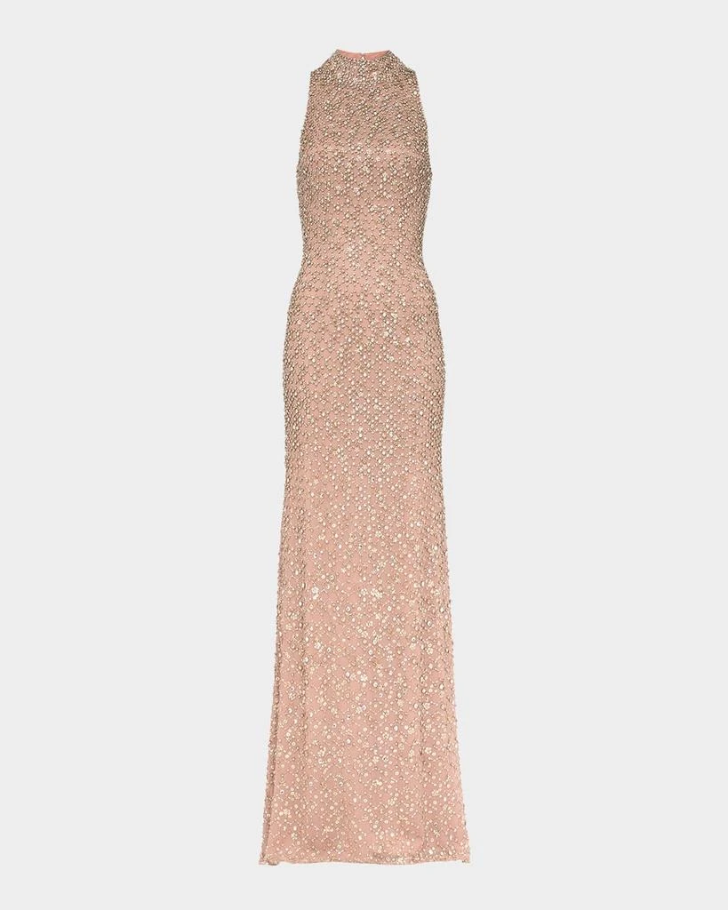Jenny Packham Juno Crystal Mock-Neck Sleeveless Gown 1