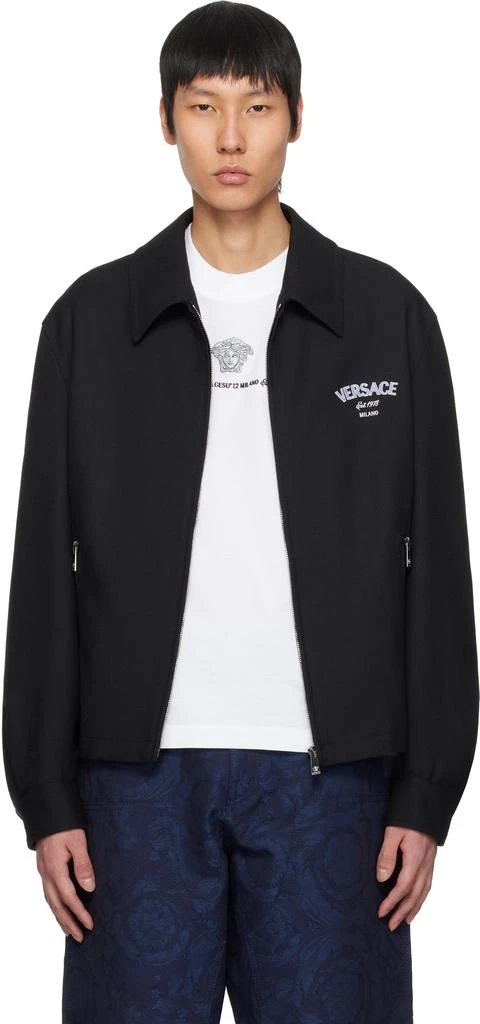 Versace Black Medusa Gallery Wool Blouson Jacket 1