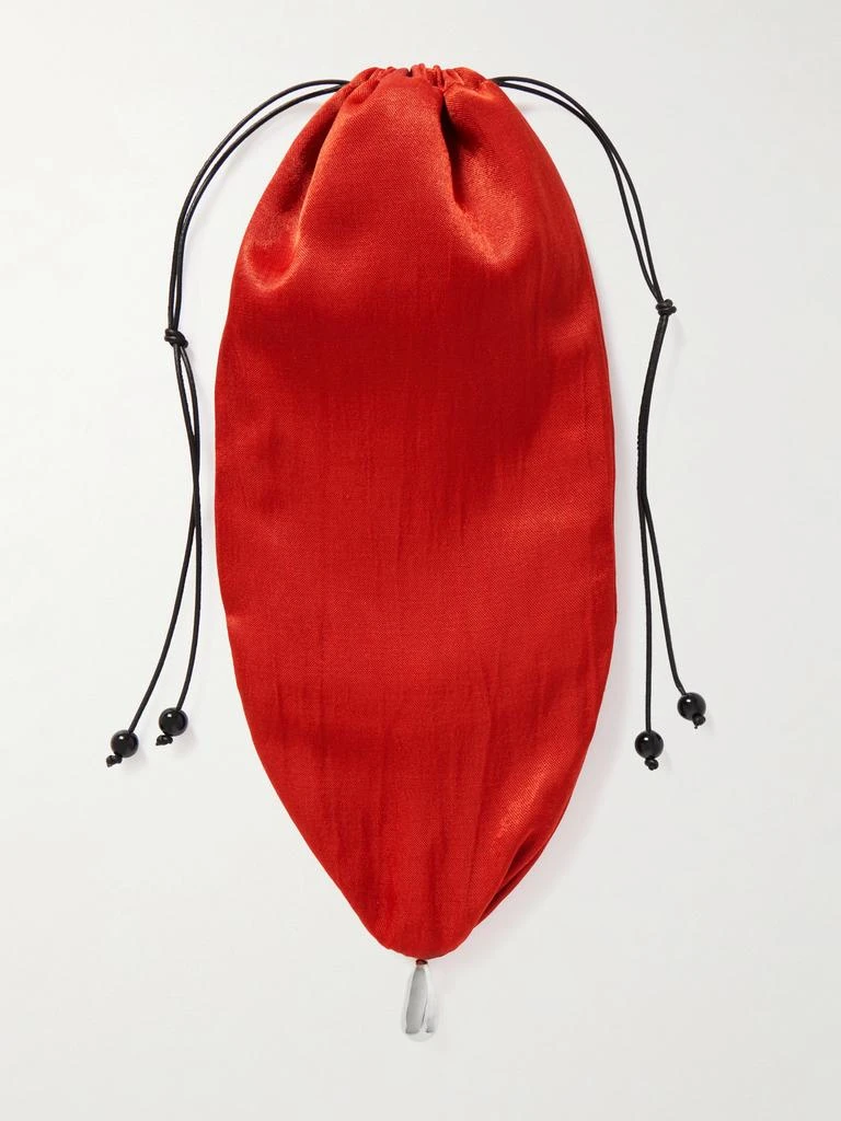 Sophie Buhai Teardrop Embellished Satin Drawstring Pouch