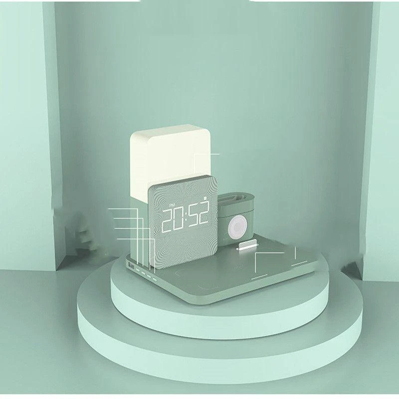 Opdot Multifunctional Alarm Clock Wireless Charger Bedroom - USB