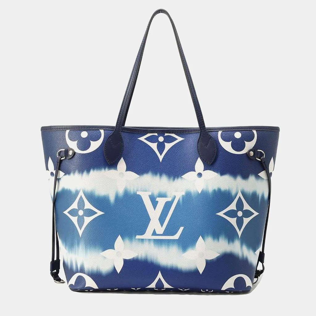 Louis Vuitton Louis Vuitton Blue Coated Canvas MM Neverfull Tote Bag 1