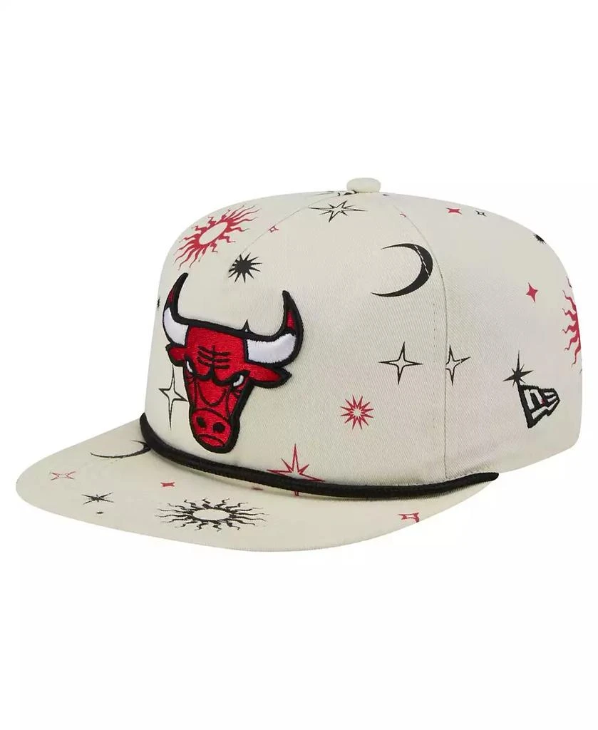 New Era Men's Cream Chicago Bulls Lunar Golfer Snapback Hat 1